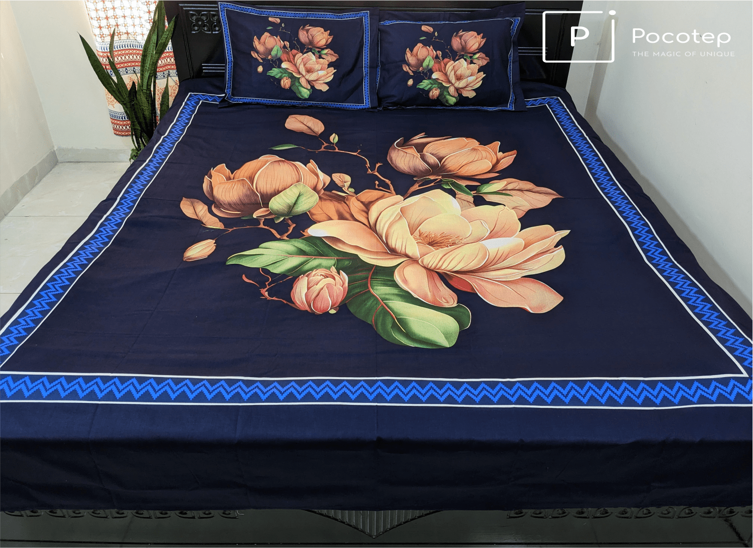 100% Twill Fabric High Quality Standard Design Bedsheet  (৩ পিসের সেট)